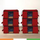 Duraware Extra-Large Wardrobe/Under Bed Storage Organiser Pack of 6 (Maroon)...