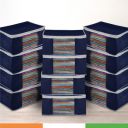 DURAWARE Saree Stacker/Bag with Duralight Fabric | Dust & Moisture Resistant | Wardrobe/Under Bed Organiser for Clothes | Pack of 12 (Blue)...