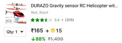 DURAZO Gravity sensor RC Helicopter with Safety Sensor and 3D Light - Pack of 1  (Red, Black)