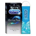 Durex Extra Time Condoms for Men - 10 Count with Durex Lube Tingling Lubricant Gel for Men & Women - 50ml |Water based lube|Performa Lubricant for Climax Delay|Suitable for use with toys...