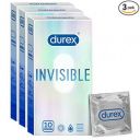 Durex Invisible Super Ultra Thin Condoms for Men – 10 Count|Pack of 3| Suitable for use with lubes & toys, White...