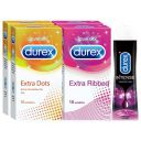 Durex Pleasure Packs (Condoms - 10 Count (Pack of 2, Extra Thin), Condoms - 10 Count (Pack of 2, Extra Ribbed), Pleasure Gel - 50 ml (Tingle))...
