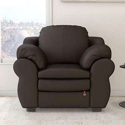 Durian Berry Leatherette Single Seater Sofa (Brown)