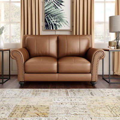 Durian Xavier Leather 2-Seater Sofa (Brown)