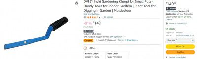 DVI (Pack of 2) (3 Inch) Gardening Khurpi for Small Pots - 2 PCS Plant Tool for Digging in Garden | Handy Tools for Indoor Gardens
