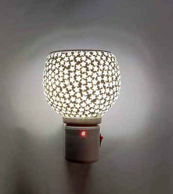 Dwellic Kapoor Dani Electrical Camphor Glass Kapoor Dani & Essential Oil Diffuser Ceramic Incense Holder  (Multicolor)