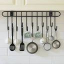 DXDT Kitchen Utensil hanger/door hanger/ kitchen wall mounted stand with 11 Hooks Carbon Steel Kitchen Trolley  ...
