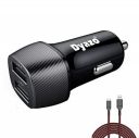 Dyazo 2 Port Car Charger 4.8 Amp Compatible for Samsung Galaxy S7/6/Edge, Note S 5/ S 4, J Series Moto G5/4, Z2, Lg, K30 20 Android Phones & All Mobile Phones with Free Micro USB Cable, Black...