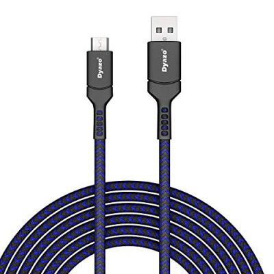 Dyazo 5 ft 2.4 Ampere Micro USB Nylon Braided Extra Tough Unbreakable Cable (Multicolour, Blue)