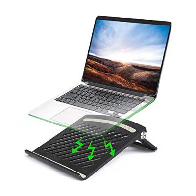 Dyazo Laptop Tabletop Stand, Foldable & Portable for Desk Compatible for Dell, Lenovo, MacBook Air Pro, HP and Other 11"(27cm) 13.3"(33cm), 15"(33cm), 15.6"(33cm) Laptops & Tablets (Bl