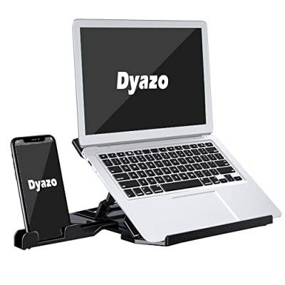 Dyazo Tabletop Laptop Stand with Free Phone Stand (Black)