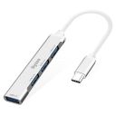 Dyazo Type c USB Hub 1 Port 3.0 & 3 Port 2.0 High Speed Data Transfer Compatible for mackbooks,dell, PC & Other Type-c Enable laptops/Computers, Silver...