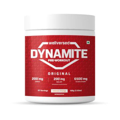 Dynamite Pre-Workout (Sample Pack, 7 Serving (Pack of 1))| Valencia Orange | Pre-Workout For Men & Women With 200mg Alpha GPC | 200mg Caffeine