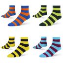 DYNAMOCKS Men's and Women's Combed Cotton Stripes Ankle Length Socks (Pack of 4) (Multicolour, Free Size)...