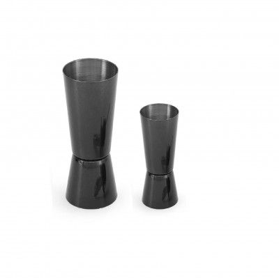 Dynore Stainless Steel Double Sided Tall Peg Measure Set of 30/60, 20/40 ml Black