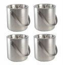 Dynore Stainless Steel Double Wall Ice Bucket 1000 ml Each- Set of 4...