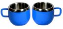 Dynore Stainless Steel Double Wall Set of 2 Deep Blue Tea Cups...