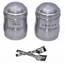Dynore Stainless Steel Maharaja Tea&Sugar Canister With Spoon- Set Of 2...