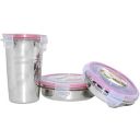 Dynore Stainless steel set of 2 click & seal lock air tight flat containers/tiffins and Stainless steel click & seal lock air tight Glass Tumbler with Lid...