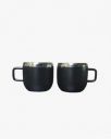 Dynore Stainless Steel Double Wall Black Matte Apple Tea Cups- Set of 2...
