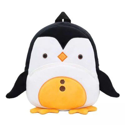 DZert Kids Soft Plush Backpacks Cartoon Boys Girls Baby (2-5 Years) (Penguin) - Black