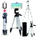 E-COSMOS Aluminium Adjustable Portable and Foldable 3110 Tripod Stand Mobile Clip and Camera Holder with Bag (Black)...