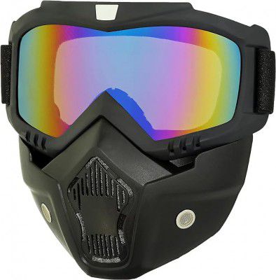 E-COSMOS Motorcycle Helmet Riding Goggles Glasses With Removable Face Mask