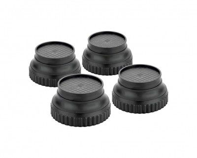 E-COSMOS Multi-Purpose 4 Pieces Round Plastic Legs ,Foot and Stand for Almirah, Wardrobe, Refrigerator, Sofa, Sleeping Bed, Dinning Table and Dressing Table (Round Stand/Pads), Black, Medium (EC-BS)