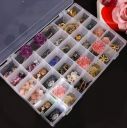 E-COSMOS Plastic 36 Grid Cells Multicolorpurpose Jewelry Organizer Rectangular Storage Box...