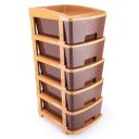 E-COSMOS Plastic Drawers Storage - Versatile Storage Drawer Organizer Your Essentials - Ideal Drawers for Storage in Home, Office, or Classroom Brown (5 XL)...