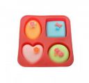 E-COSMOS Silicone Mould for Baking Soap, Chocolates & Cakes Square, Heart, Circle, Oval Shape (Multi-Color, Pack of 1)...