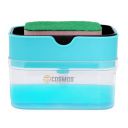 E-COSMOS® Smarty Soap Dispenser and Dishwasher Liquid Holder, Liquid Dispenser Through Pump (Black, 350 ML) with Free Sponge Made in India, Medium (Sky Blue)...