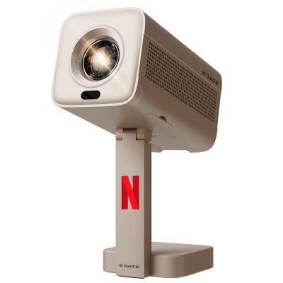 E GATE Atom 4X Fully Automatic Projector 4k Ultra HD | Android 13 Built-in Apps Netflix, Prime