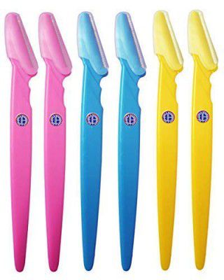 Ear Lobe & Accessories Stainless Steel Eye Brow Razor Pack of 6