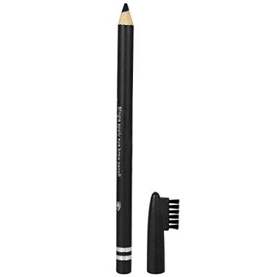 [Ear Lobe & Accessories] Eyebrow Pencil with Brush | Waterproof | Smudge proof Eyebrow Definer Pencil | Shade - Black (E-01), 6 g
