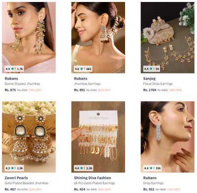 [ All Brand ] Women's Earrings Set At 90% Off | Starts ₹59