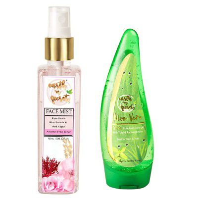 Earth N Secrets Facial Mist Toner (100ML) + Aloe Vera gel (120ML) (COMBO)