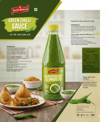 Earth Natural Green Chilli Sauce 700g – Tangy & Spicy Green Chilli Flavour