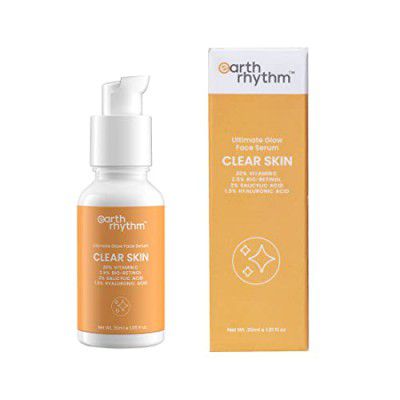 Earth Rhythm 20% Vitamin C Serum for Glowing & Clear skin with Hyaluronic & Salicylic Acid - 30 ml