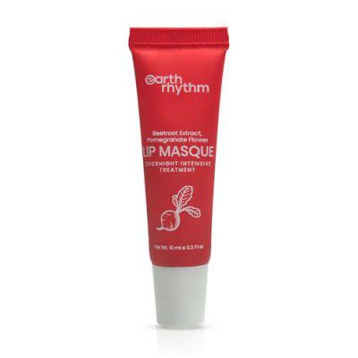 Earth Rhythm Lip Mask with Goodness of Pomegranate & Jojoba Oil, Nourishes, Smoothens, Plumps & Hydrates Dry Chapped Lips, Women & Girls, Paraben & Chemical Free, 10ml