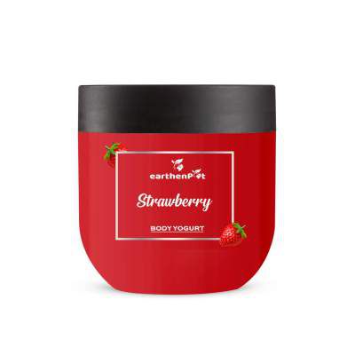 EarthenPot Strawberry Body Yogurt For Soft and Supple Skin With Rich Ingredients, 200 g