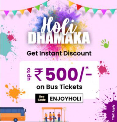 EaseMyTrip : Instant Discount up to Rs.500 on Bus Tickets for All Major Routes