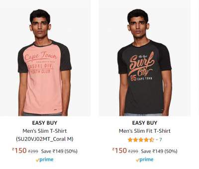 EASY BUY Men's T-Shirt Buy Under Rs.150