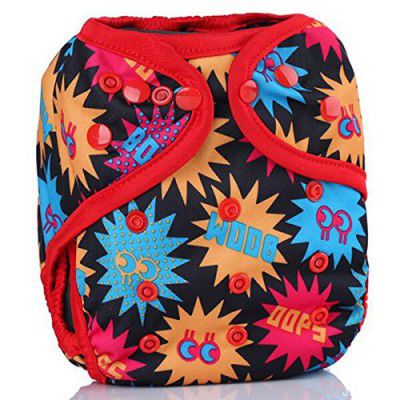 Easy Feel Printed PUL Double Gusset Diaper Cover (Boom Print)