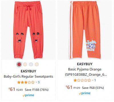 Easybuy Baby-Girl's Sweatpants starting at ₹61
