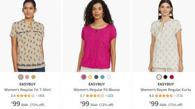 EASYBUY Women's T-Shirt Starts ₹99