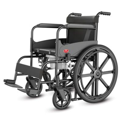 Easycare Commode Wheelchair for Old People and Patient, (U Cut Commode Wheelchair)