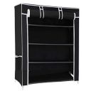 Ebee Black 4 Shelves Collapsible Shoe Rack...