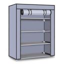 Ebee Store Iron Collapsible Shoe Stand (Grey, 4 Shelves)...