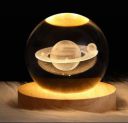 EBLOOMING 3D Saturn Crystal Ball Night Lamp with Base for Living Room, decoration, gift Night Lamp  (6 cm, Saturn Crystal ball)...